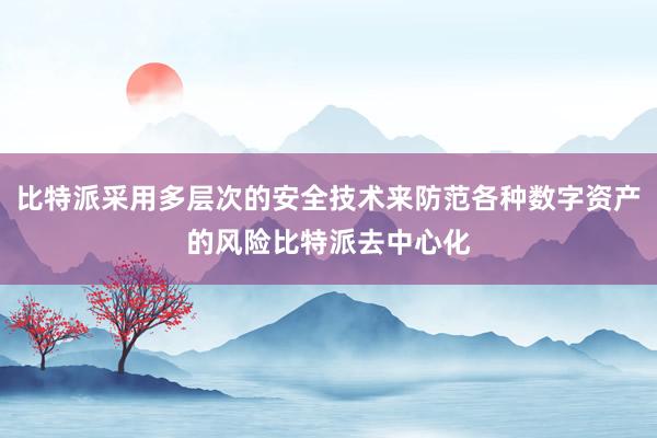 比特派采用多层次的安全技术来防范各种数字资产的风险比特派去中心化