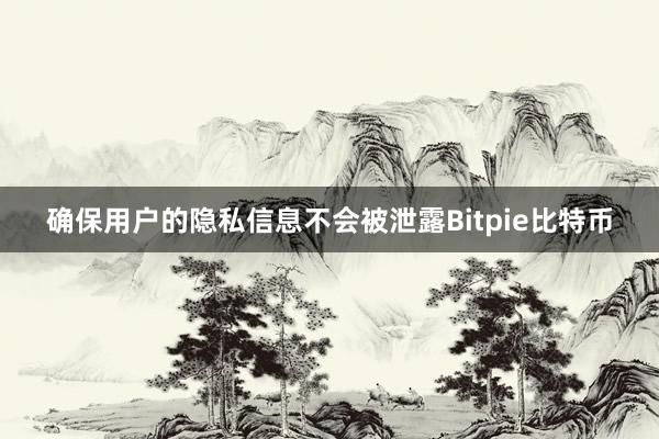 确保用户的隐私信息不会被泄露Bitpie比特币