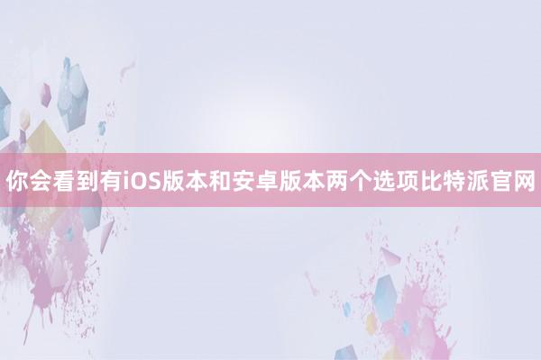 你会看到有iOS版本和安卓版本两个选项比特派官网