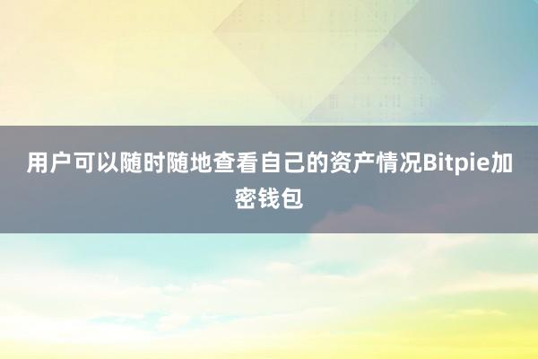 用户可以随时随地查看自己的资产情况Bitpie加密钱包